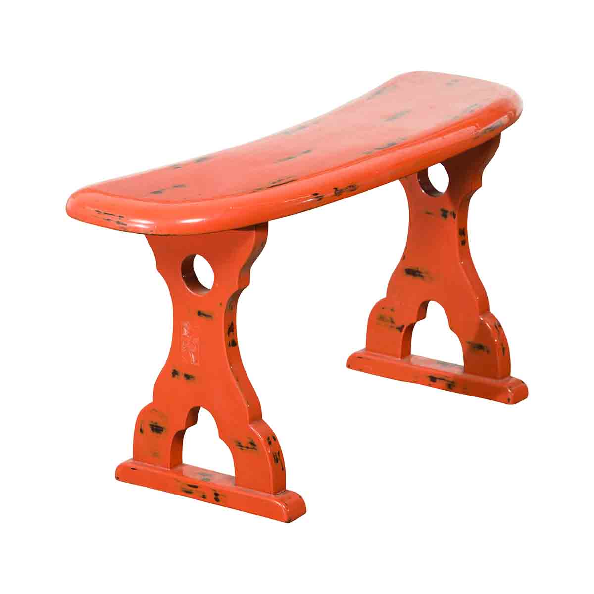 Japanese Taish0 Period Negora Lacquer Arm Stool with Cinnabar Color-1. Asian & Chinese Furniture, Art, Antiques, Vintage Home Décor for sale at FEA Home
