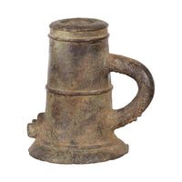 Indian Antique Smelting Pot with Back Handle, Front Spout and Weathered Patina