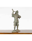 Vintage Lost Wax Cast Verde Bronze Statuette of a Soldier Holding a Horn-10. Asian & Chinese Furniture, Art, Antiques, Vintage Home Décor for sale at FEA Home
