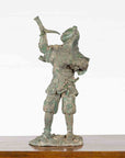 Vintage Lost Wax Cast Verde Bronze Statuette of a Soldier Holding a Horn-1. Asian & Chinese Furniture, Art, Antiques, Vintage Home Décor for sale at FEA Home