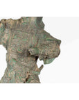 Vintage Lost Wax Cast Verde Bronze Statuette of a Soldier Holding a Horn-7. Asian & Chinese Furniture, Art, Antiques, Vintage Home Décor for sale at FEA Home