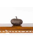 Contemporary Lost Wax Bronze Pumpkin Sculpture with Rustic Patina-7. Asian & Chinese Furniture, Art, Antiques, Vintage Home Décor for sale at FEA Home