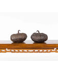 Contemporary Lost Wax Bronze Pumpkin Sculpture with Rustic Patina-9. Asian & Chinese Furniture, Art, Antiques, Vintage Home Décor for sale at FEA Home