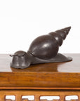 Small Vintage Lost Wax Cast Bronze Snail Sculpture-3. Asian & Chinese Furniture, Art, Antiques, Vintage Home Décor for sale at FEA Home