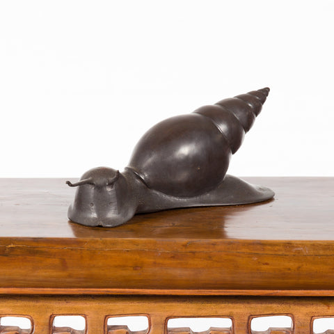 Small Vintage Lost Wax Cast Bronze Snail Sculpture