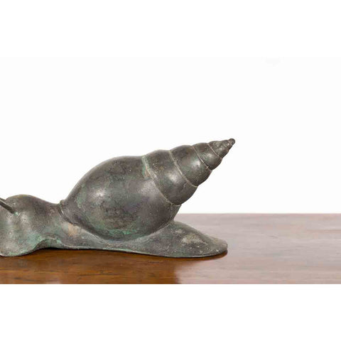Small Vintage Lost Wax Cast Bronze Snail Sculpture