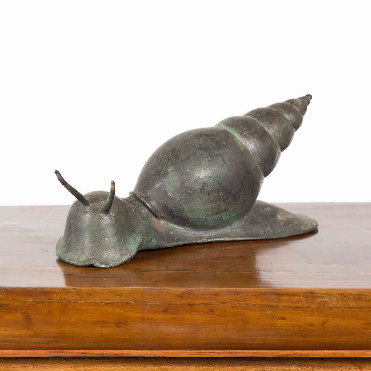 Small Vintage Lost Wax Cast Bronze Snail Sculpture-4. Asian &amp; Chinese Furniture, Art, Antiques, Vintage Home Décor for sale at FEA Home