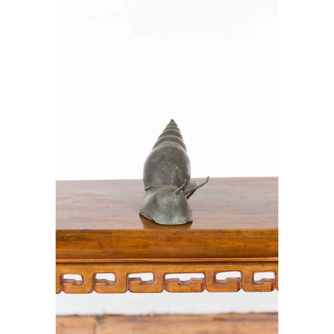 Small Vintage Lost Wax Cast Bronze Snail Sculpture-17. Asian & Chinese Furniture, Art, Antiques, Vintage Home Décor for sale at FEA Home