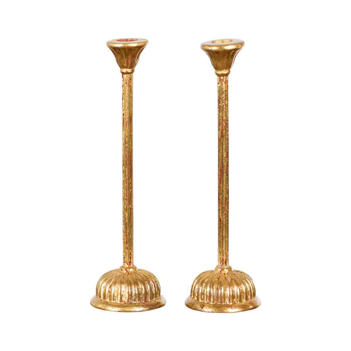 Pair of Japanese Hinamatsuri Gold Lacquered Candleholders with Lotus Bobèches-1. Asian & Chinese Furniture, Art, Antiques, Vintage Home Décor for sale at FEA Home