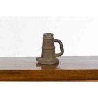 Indian Antique Smelting Pot with Back Handle, Front Spout and Weathered Patina