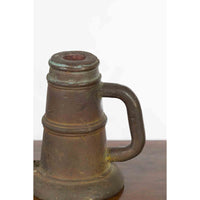 Indian Antique Smelting Pot with Back Handle, Front Spout and Weathered Patina