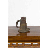 Indian Antique Smelting Pot with Back Handle, Front Spout and Weathered Patina
