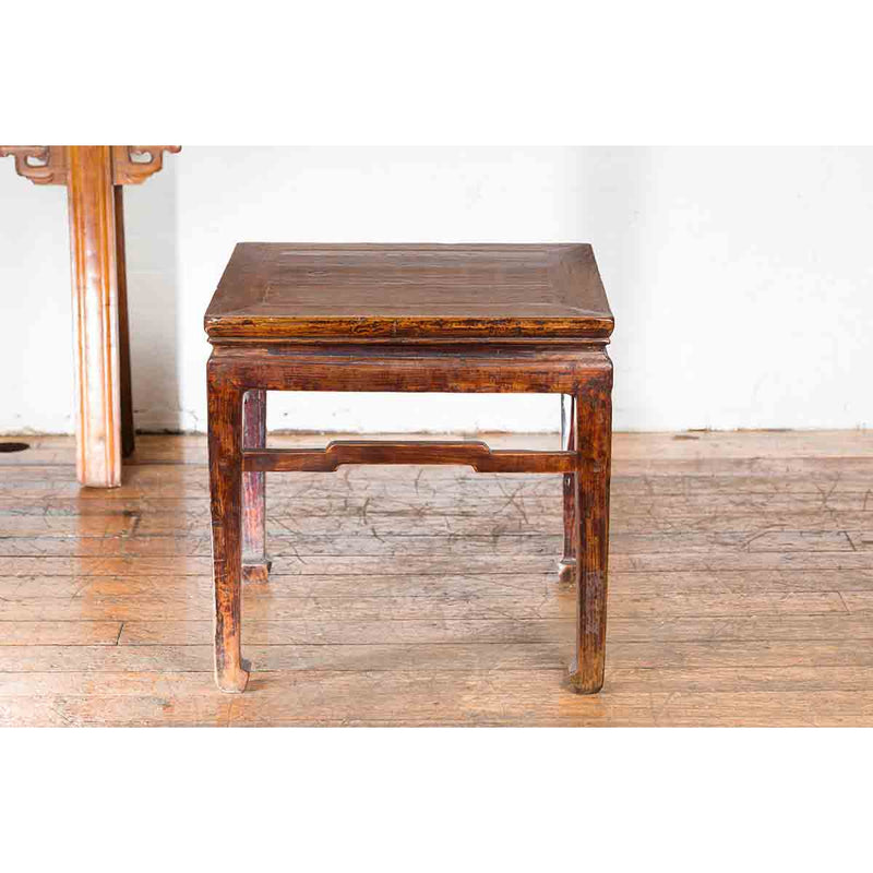 Chinese Ming Dynasty Style Vintage Lamp Table with Humpback Stretchers-10. Asian & Chinese Furniture, Art, Antiques, Vintage Home Décor for sale at FEA Home