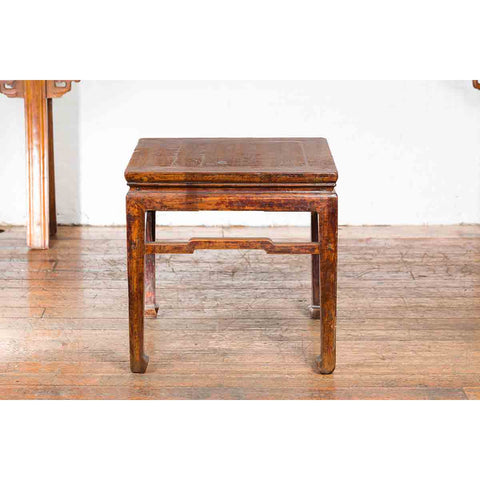 Chinese Ming Dynasty Style Vintage Lamp Table with Humpback Stretchers-11. Asian & Chinese Furniture, Art, Antiques, Vintage Home Décor for sale at FEA Home