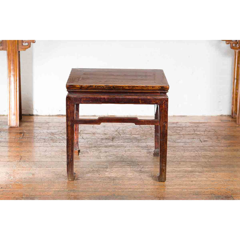 Chinese Ming Dynasty Style Vintage Lamp Table with Humpback Stretchers-12. Asian & Chinese Furniture, Art, Antiques, Vintage Home Décor for sale at FEA Home