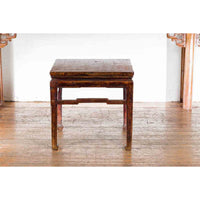 Chinese Ming Dynasty Style Vintage Lamp Table with Humpback Stretchers