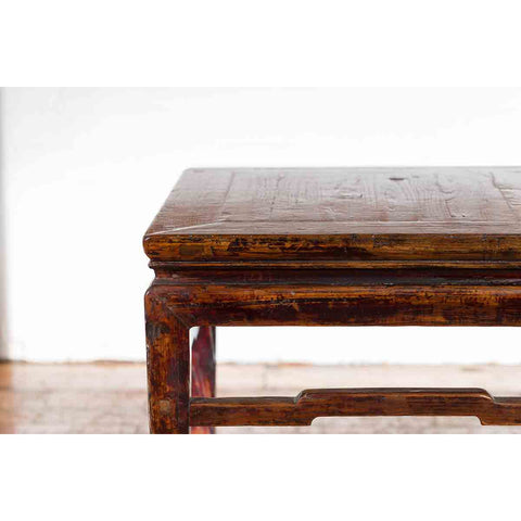 Chinese Ming Dynasty Style Vintage Lamp Table with Humpback Stretchers-4. Asian & Chinese Furniture, Art, Antiques, Vintage Home Décor for sale at FEA Home