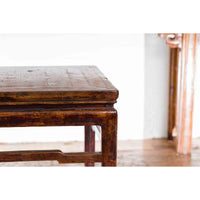 Chinese Ming Dynasty Style Vintage Lamp Table with Humpback Stretchers