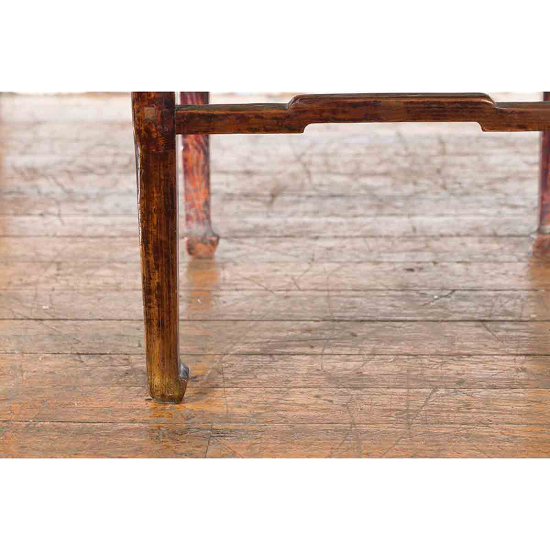 Chinese Ming Dynasty Style Vintage Lamp Table with Humpback Stretchers-7. Asian & Chinese Furniture, Art, Antiques, Vintage Home Décor for sale at FEA Home