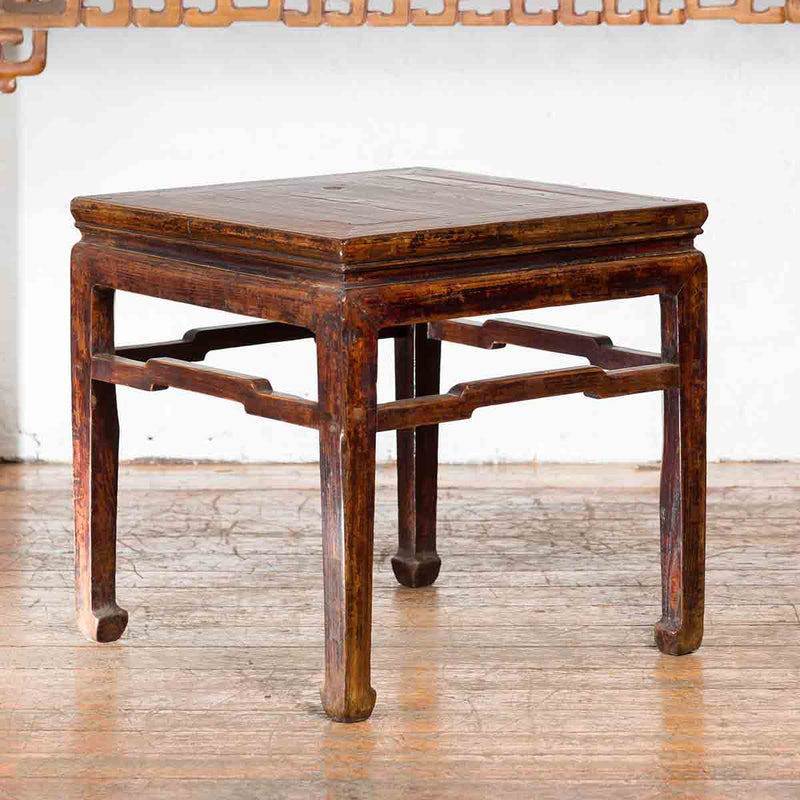 Chinese Ming Dynasty Style Vintage Lamp Table with Humpback Stretchers-2. Asian & Chinese Furniture, Art, Antiques, Vintage Home Décor for sale at FEA Home