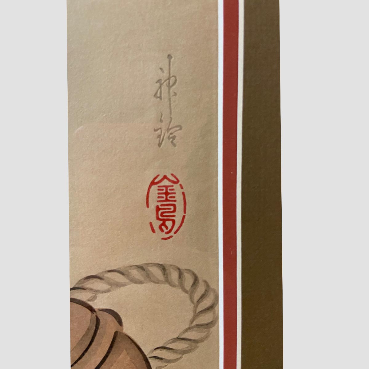 19th Century Japanese Woodblock Print Depicting a Ceremonial Tassel and Fan-9. Asian &amp; Chinese Furniture, Art, Antiques, Vintage Home Décor for sale at FEA Home