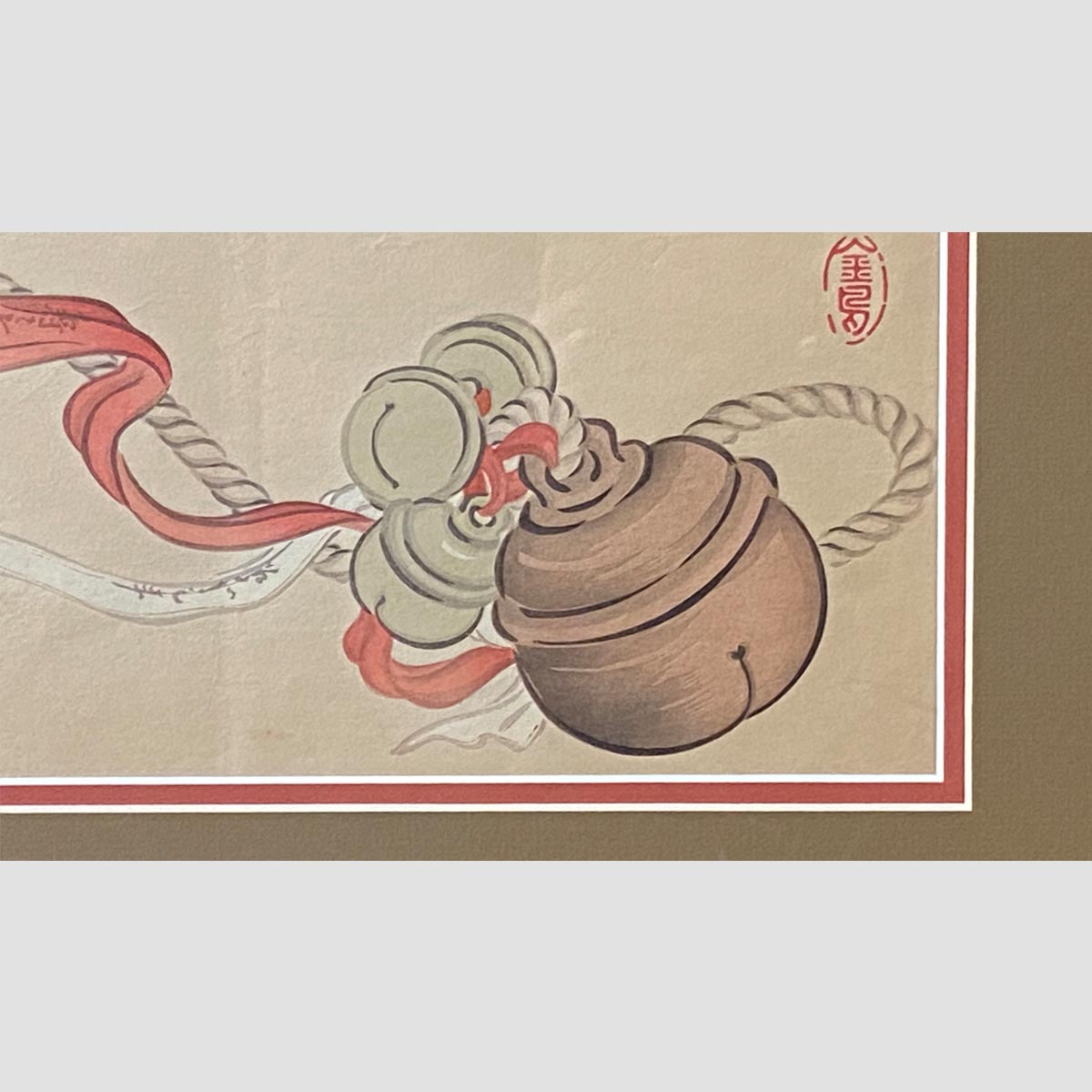 19th Century Japanese Woodblock Print Depicting a Ceremonial Tassel and Fan-8. Asian &amp; Chinese Furniture, Art, Antiques, Vintage Home Décor for sale at FEA Home