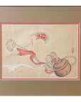 19th Century Japanese Woodblock Print Depicting a Ceremonial Tassel and Fan-1. Asian & Chinese Furniture, Art, Antiques, Vintage Home Décor for sale at FEA Home
