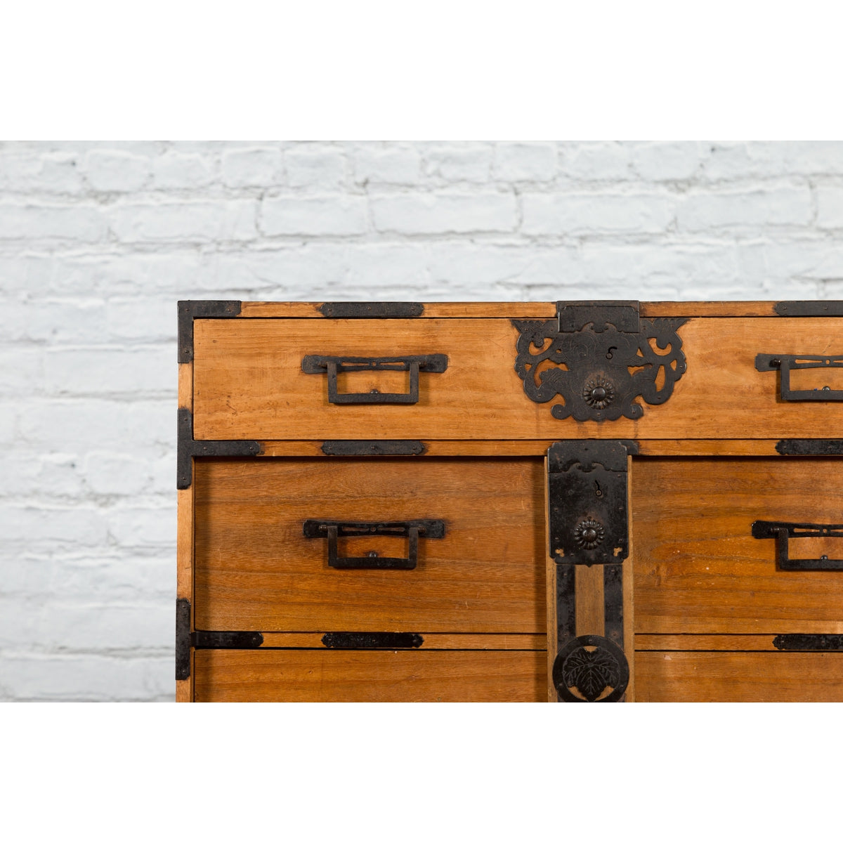 Japanese 19th Century Meiji Tansu Traveling Chest with Multiple Drawers-7. Asian & Chinese Furniture, Art, Antiques, Vintage Home Décor for sale at FEA Home