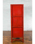 Qing Dynasty Red Lacquer 19th Century Cabinet with Gilded Chinoiserie Décor-19. Asian & Chinese Furniture, Art, Antiques, Vintage Home Décor for sale at FEA Home