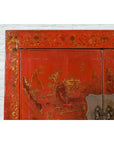 Qing Dynasty Red Lacquer 19th Century Cabinet with Gilded Chinoiserie Décor-6. Asian & Chinese Furniture, Art, Antiques, Vintage Home Décor for sale at FEA Home