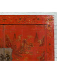 Qing Dynasty Red Lacquer 19th Century Cabinet with Gilded Chinoiserie Décor-7. Asian & Chinese Furniture, Art, Antiques, Vintage Home Décor for sale at FEA Home