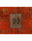 Qing Dynasty Red Lacquer 19th Century Cabinet with Gilded Chinoiserie Décor-8. Asian & Chinese Furniture, Art, Antiques, Vintage Home Décor for sale at FEA Home