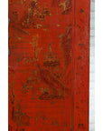 Qing Dynasty Red Lacquer 19th Century Cabinet with Gilded Chinoiserie Décor-10. Asian & Chinese Furniture, Art, Antiques, Vintage Home Décor for sale at FEA Home