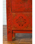 Qing Dynasty Red Lacquer 19th Century Cabinet with Gilded Chinoiserie Décor-12. Asian & Chinese Furniture, Art, Antiques, Vintage Home Décor for sale at FEA Home