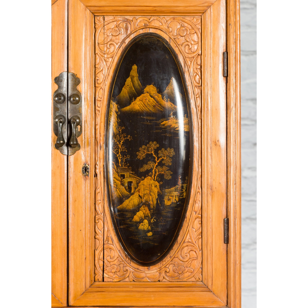 Tall Chinese 19th Century Qing Dynasty Wooden Cabinet with Chinoiserie Panels-11. Asian &amp; Chinese Furniture, Art, Antiques, Vintage Home Décor for sale at FEA Home