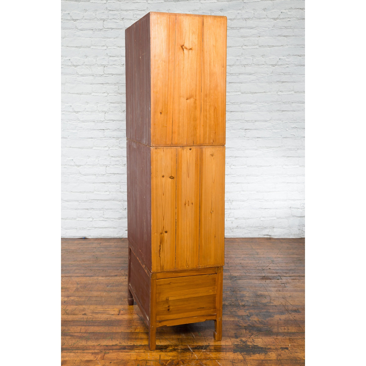 Tall Chinese 19th Century Qing Dynasty Wooden Cabinet with Chinoiserie Panels-17. Asian &amp; Chinese Furniture, Art, Antiques, Vintage Home Décor for sale at FEA Home