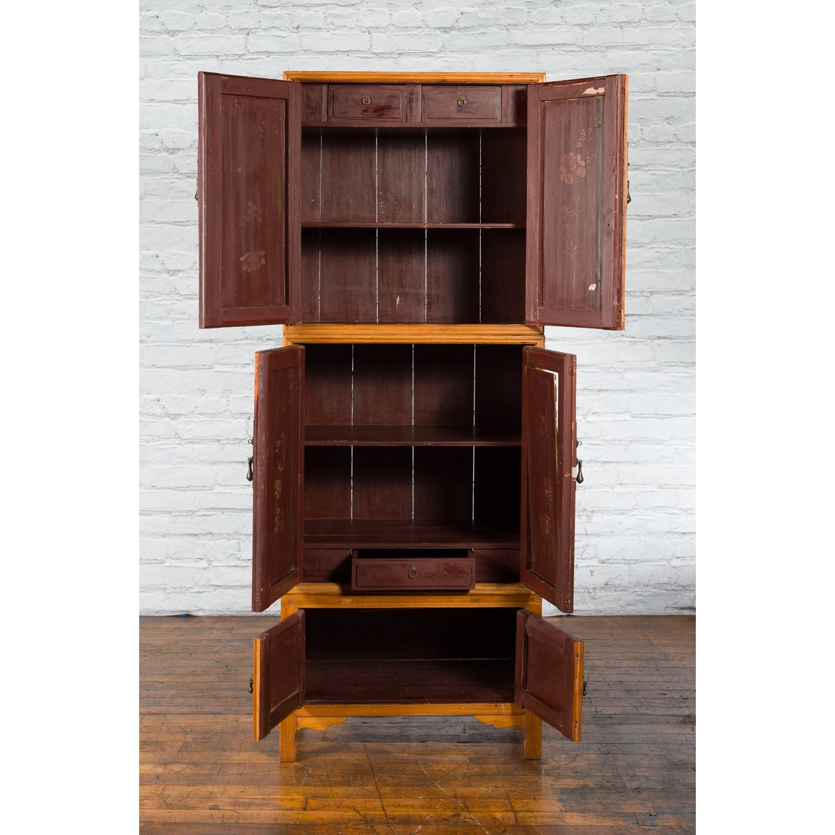 Tall Chinese 19th Century Qing Dynasty Wooden Cabinet with Chinoiserie Panels-3. Asian &amp; Chinese Furniture, Art, Antiques, Vintage Home Décor for sale at FEA Home