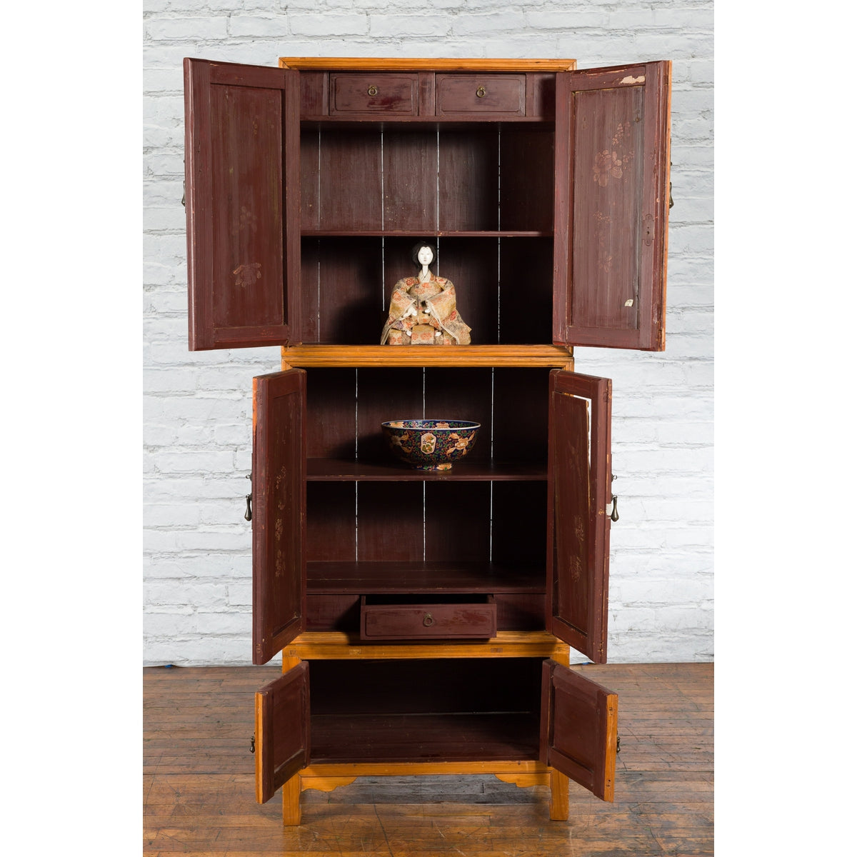 Tall Chinese 19th Century Qing Dynasty Wooden Cabinet with Chinoiserie Panels-4. Asian &amp; Chinese Furniture, Art, Antiques, Vintage Home Décor for sale at FEA Home