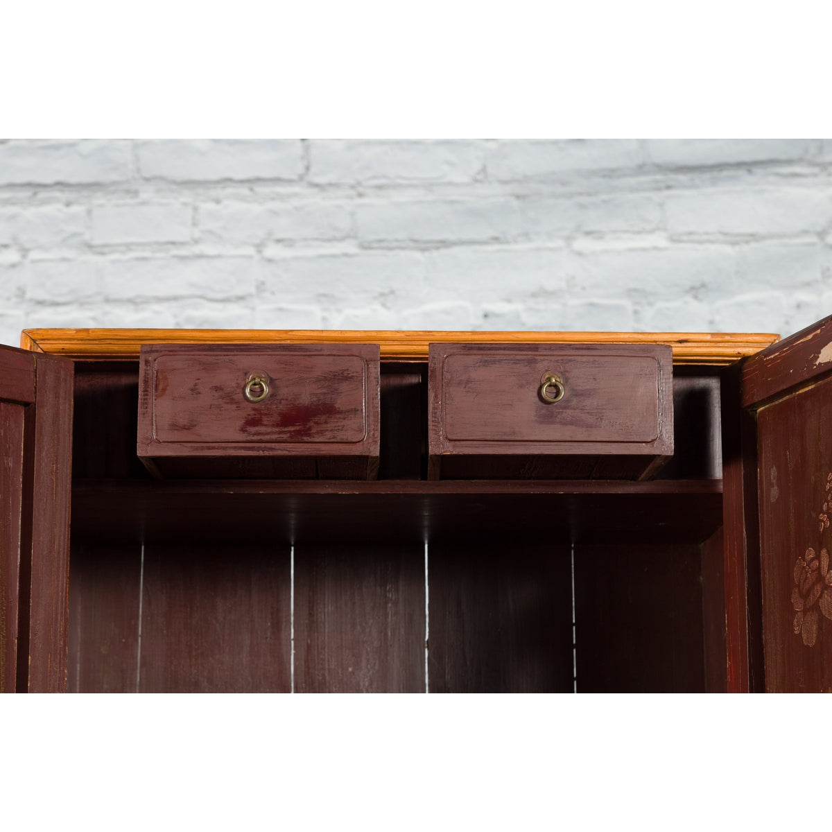 Tall Chinese 19th Century Qing Dynasty Wooden Cabinet with Chinoiserie Panels-5. Asian &amp; Chinese Furniture, Art, Antiques, Vintage Home Décor for sale at FEA Home