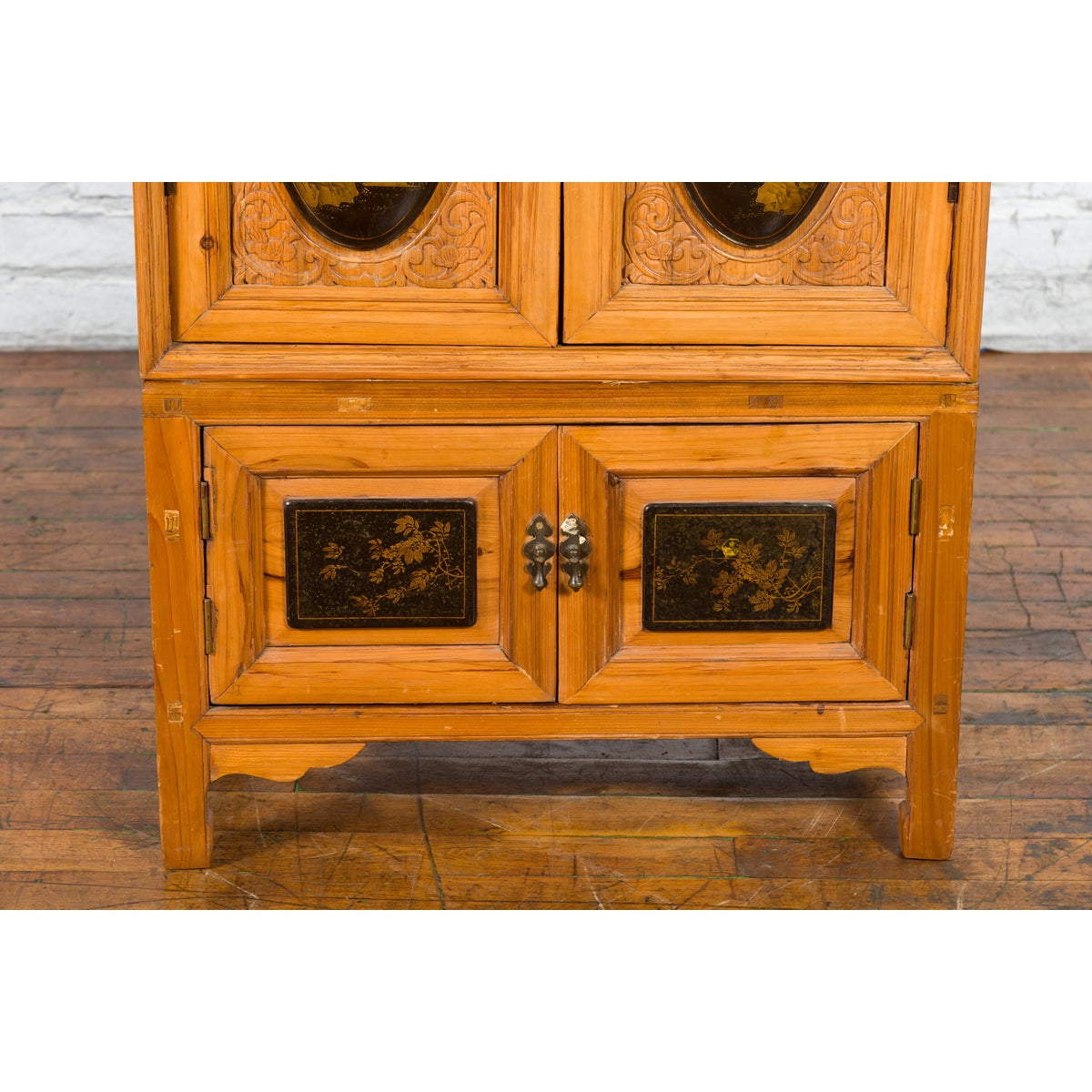 Tall Chinese 19th Century Qing Dynasty Wooden Cabinet with Chinoiserie Panels-9. Asian &amp; Chinese Furniture, Art, Antiques, Vintage Home Décor for sale at FEA Home