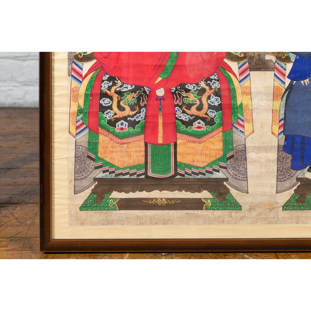 Chinese Qing Dynasty Period 19th Century Ancestor Group Portrait in Custom Frame-11. Asian &amp; Chinese Furniture, Art, Antiques, Vintage Home Décor for sale at FEA Home