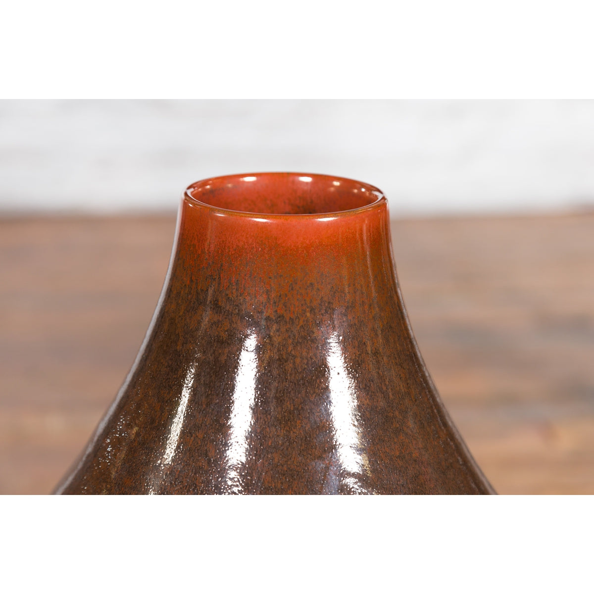 Large Contemporary Chiang Mai Prem Collection Jar with Green and Brown Glaze-7. Asian &amp; Chinese Furniture, Art, Antiques, Vintage Home Décor for sale at FEA Home