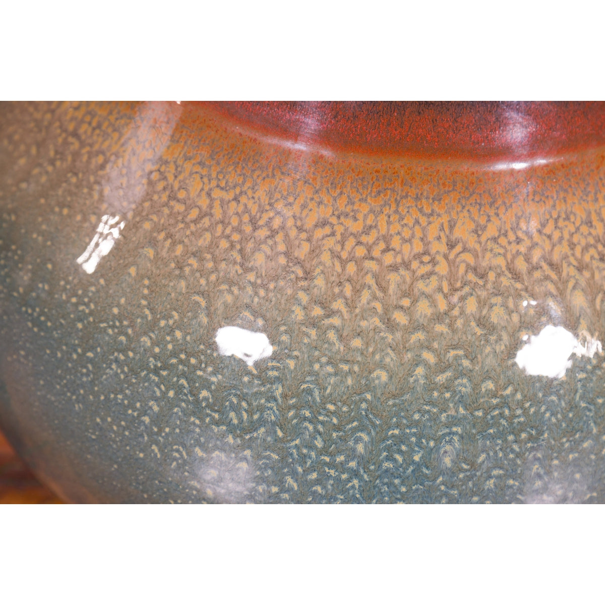 Large Contemporary Chiang Mai Prem Collection Jar with Green and Brown Glaze-8. Asian &amp; Chinese Furniture, Art, Antiques, Vintage Home Décor for sale at FEA Home