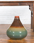 Large Contemporary Chiang Mai Prem Collection Jar with Green and Brown Glaze-5. Asian & Chinese Furniture, Art, Antiques, Vintage Home Décor for sale at FEA Home