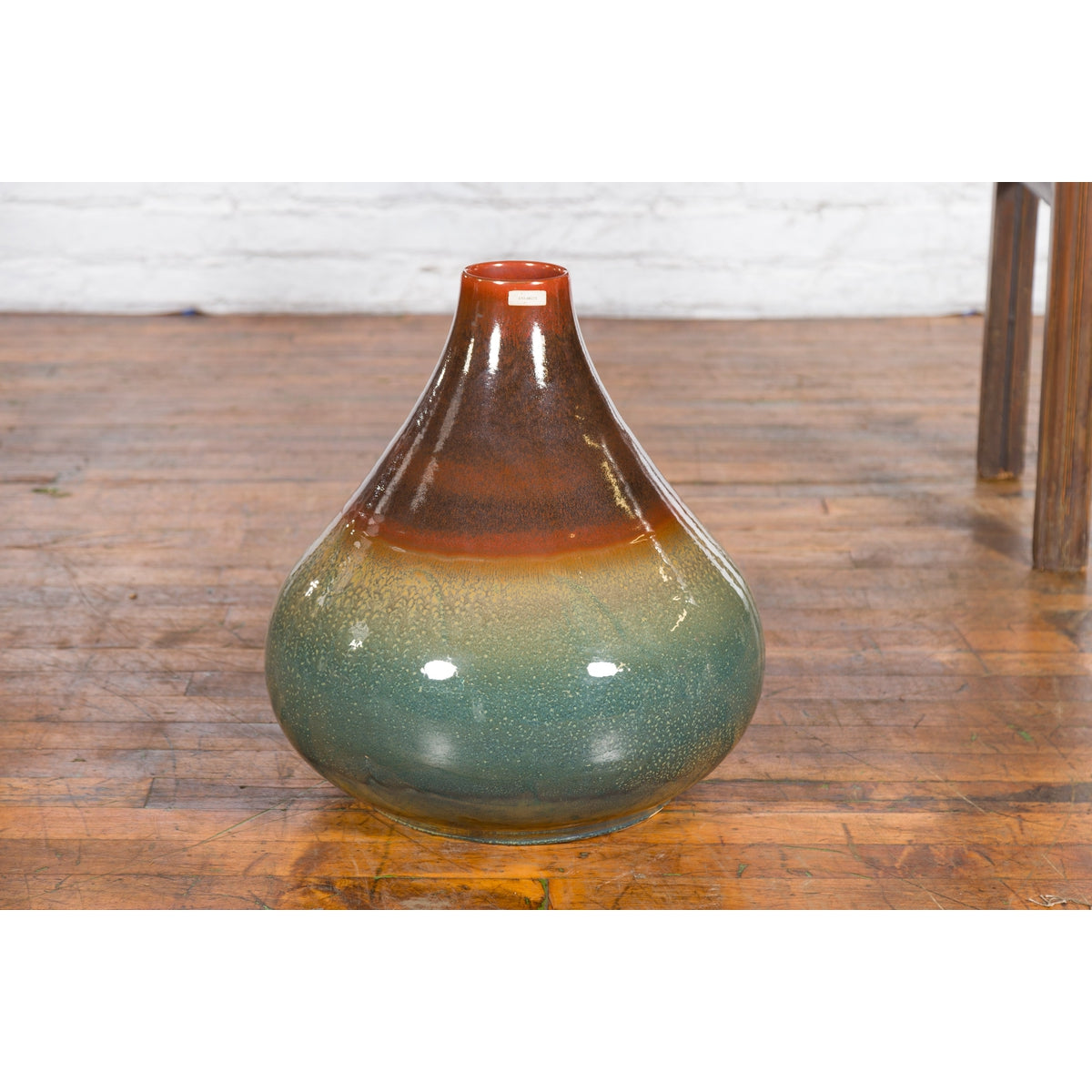 Large Contemporary Chiang Mai Prem Collection Jar with Green and Brown Glaze-3. Asian &amp; Chinese Furniture, Art, Antiques, Vintage Home Décor for sale at FEA Home