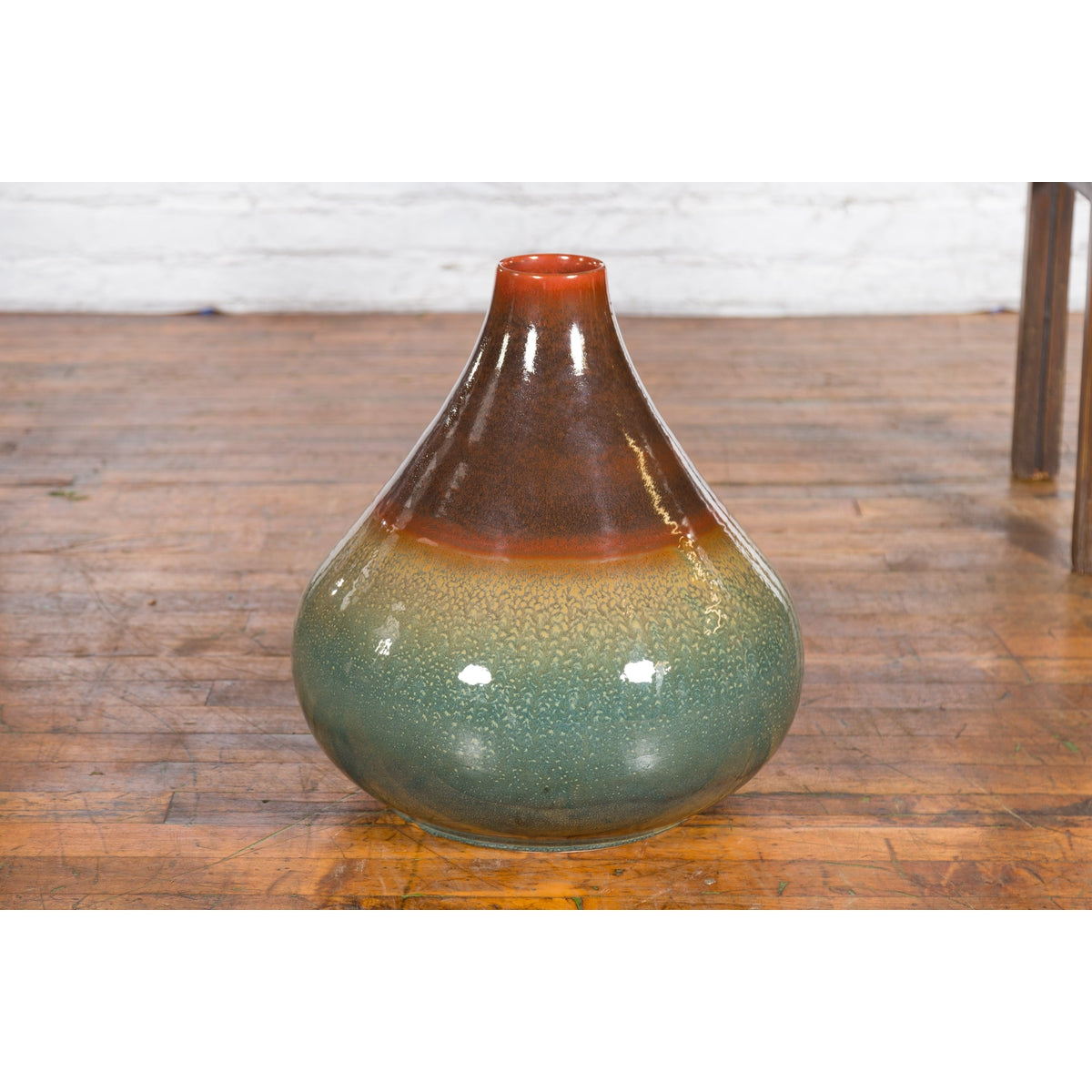 Large Contemporary Chiang Mai Prem Collection Jar with Green and Brown Glaze-2. Asian & Chinese Furniture, Art, Antiques, Vintage Home Décor for sale at FEA Home