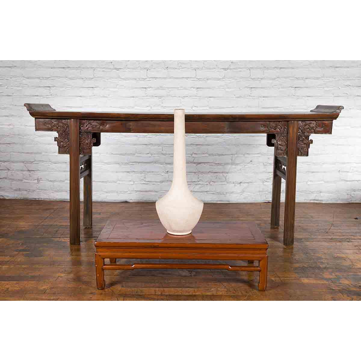 Northern Thai Chiang Mai White Contemporary Vase from the Prem Collection-3. Asian &amp; Chinese Furniture, Art, Antiques, Vintage Home Décor for sale at FEA Home