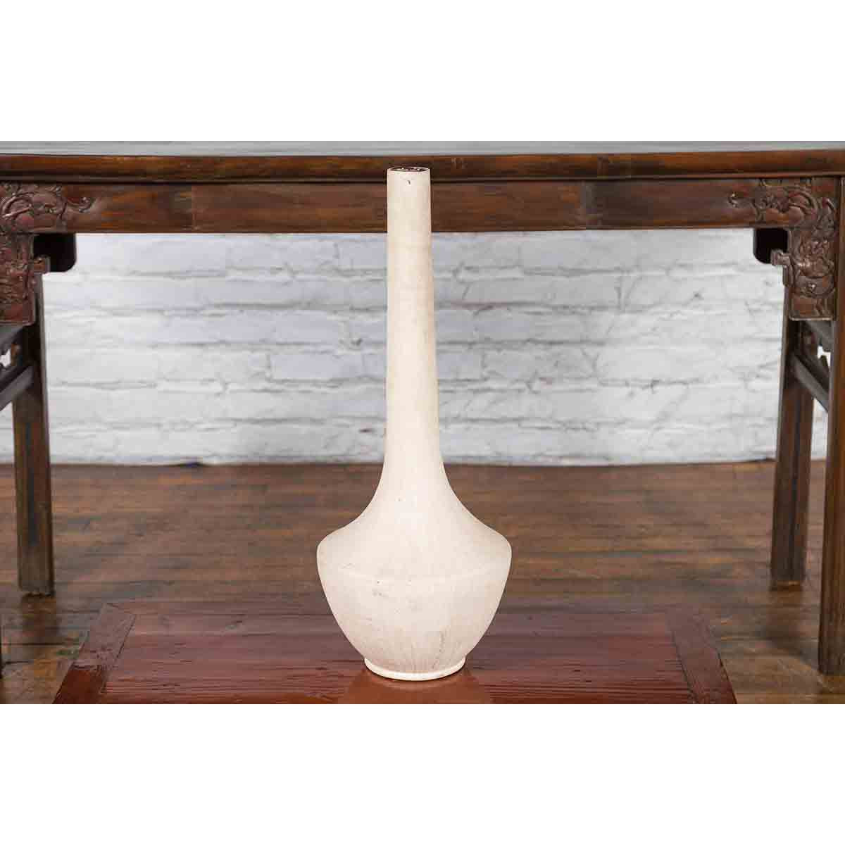 Northern Thai Chiang Mai White Contemporary Vase from the Prem Collection-11. Asian &amp; Chinese Furniture, Art, Antiques, Vintage Home Décor for sale at FEA Home
