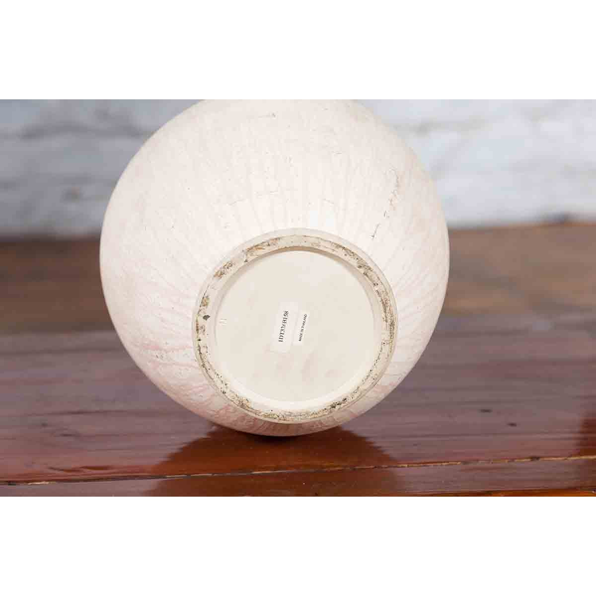 Northern Thai Chiang Mai White Contemporary Vase from the Prem Collection-12. Asian &amp; Chinese Furniture, Art, Antiques, Vintage Home Décor for sale at FEA Home