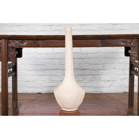 Northern Thai Chiang Mai White Contemporary Vase from the Prem Collection